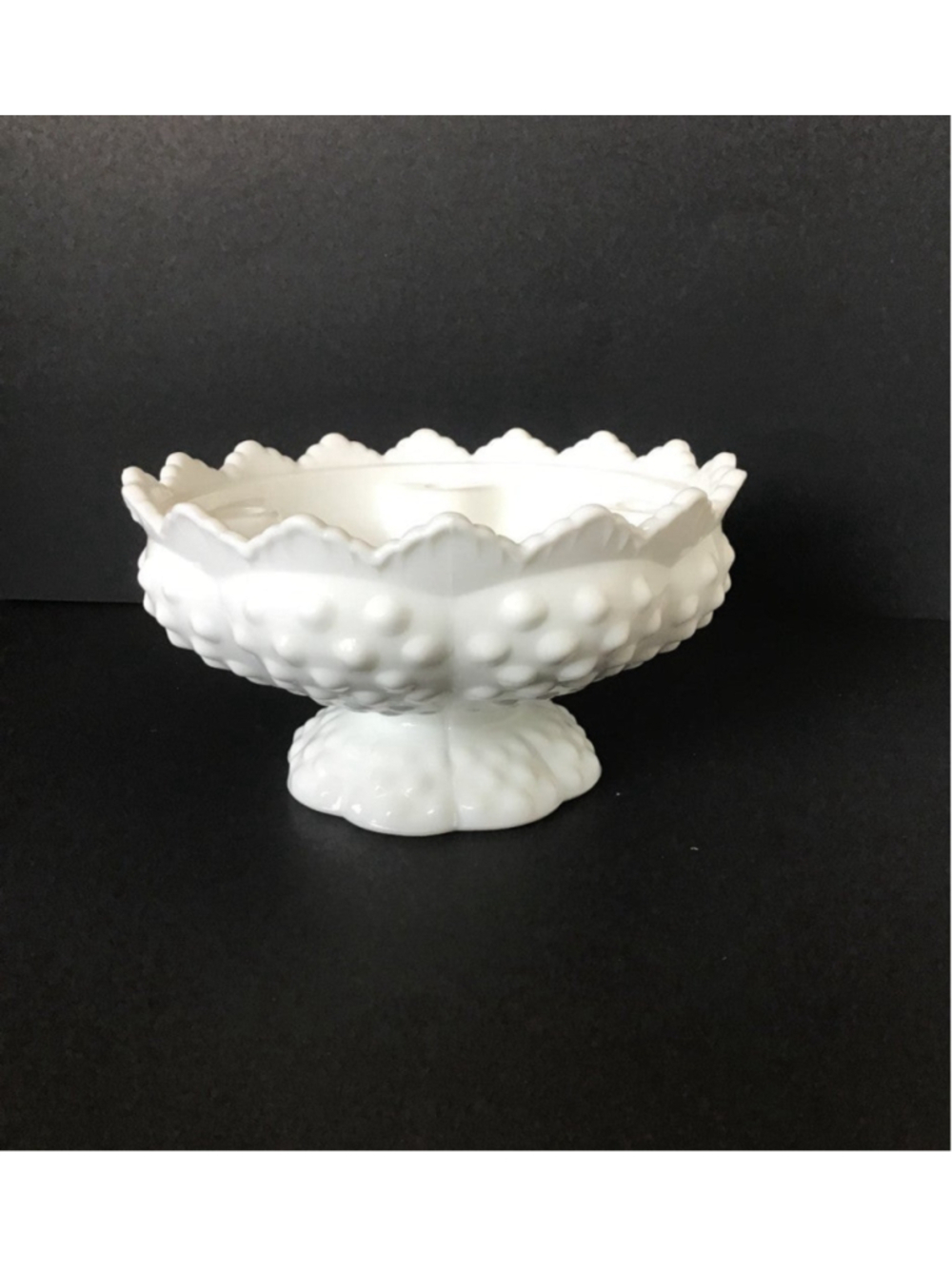 Fenton Milkglass Candle Holder Hobnail Pattern